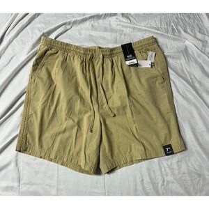 No Boundaries Mens Twill NWT Shorts Tan Oak Khaki Elastic Waist 36-38 Sz-L